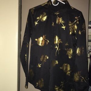 Black & gold dress shirt